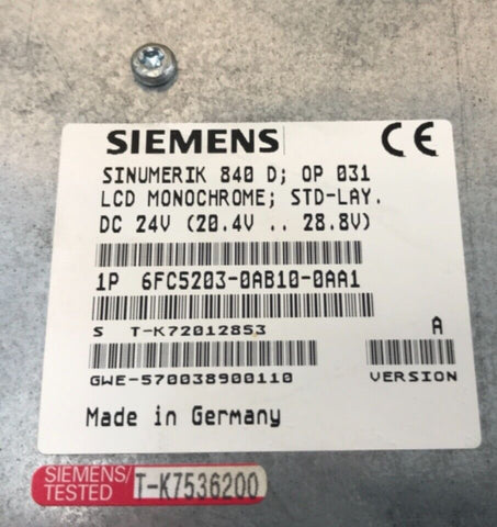 Siemens  6FC5203-0AB10-0AA1