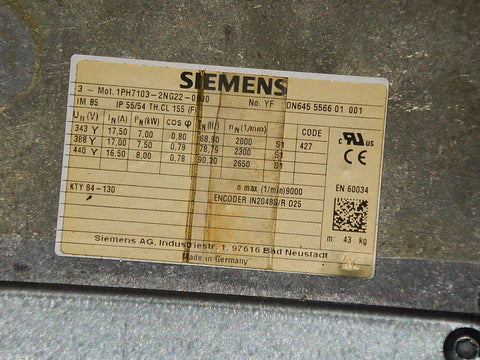 SIEMENS 1PH7103-2NG22-0BJ0