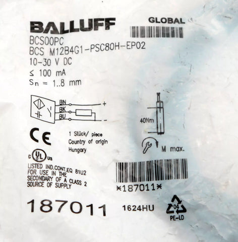 BALLUFF BCS M12B4G1-PSC80H-EP02