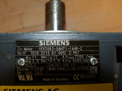 SIEMENS 1FK7063-5AH71-1AH8-Z