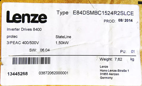 Lenze E84DSMBC1524R2SLCE