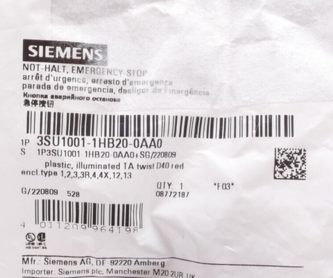 Siemens 3SU1001-1HB20-0AA0