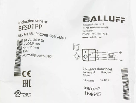 BALLUFF BES M12EL-PSC20B-S04G-M01