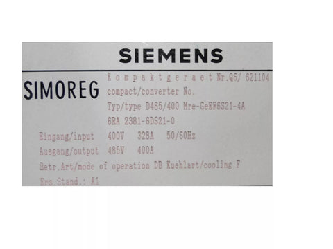 Siemens 6RA 2381-6DS21-0