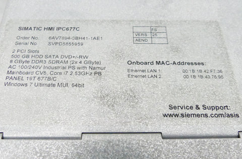 SIEMENS 6AV7894-0BH41-1AE1