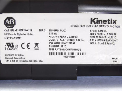ALLEN BRADLEY MPL-B1520F-V-X216