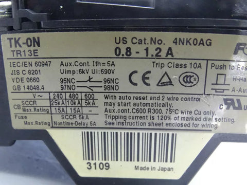 FUJI ELECTRIC TK-0N 0.8-1.2A