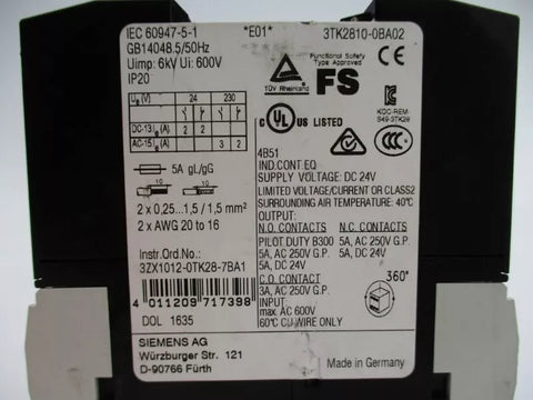 SIEMENS 3TK2810-0BA02