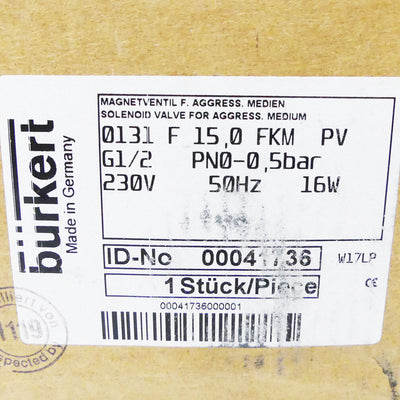 Burkert 0131 F 15.0 FKM PV