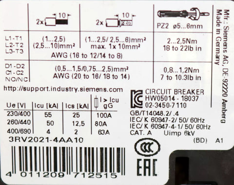 SIEMENS 3RV2021-4AA10