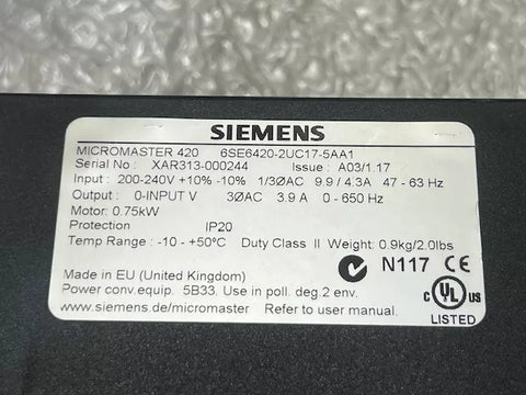 SIEMENS 6SE6420-2UC17-5AA1