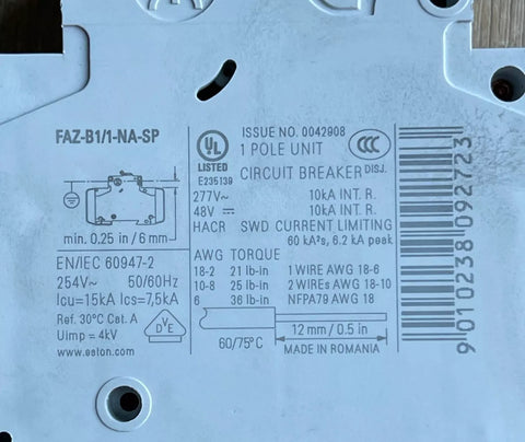 EATON FAZ-B1/1-NA