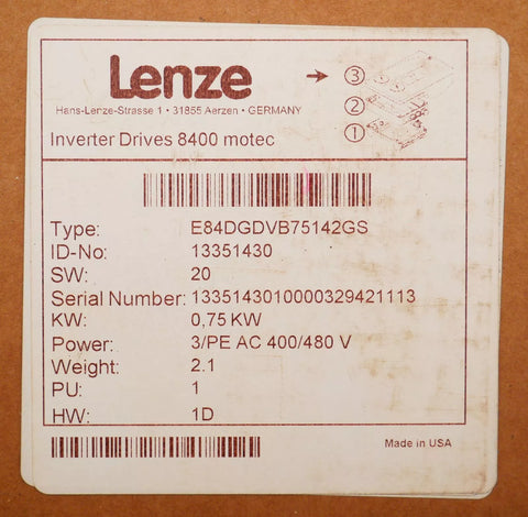 Lenze E84DGDVB75142GS