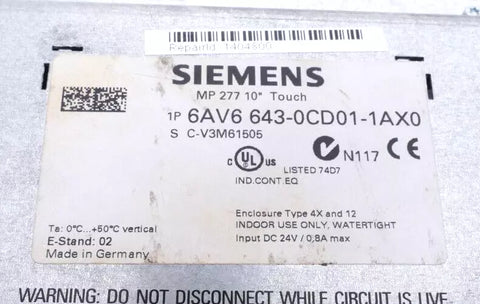 Siemens 6AV6643-0CD01-1AX0