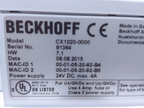 BECKHOFF CX1020-0000