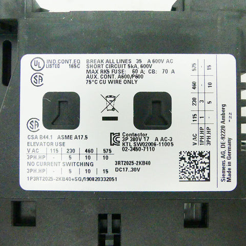 SIEMENS 3RT2025-2KB40