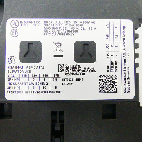 SIEMENS 3RT2024-1BB44 + 3RH2911-1HA11