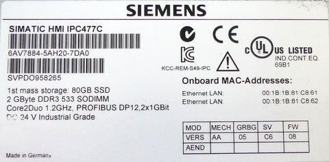 SIEMENS 6AV7884-5AH20-7DA0