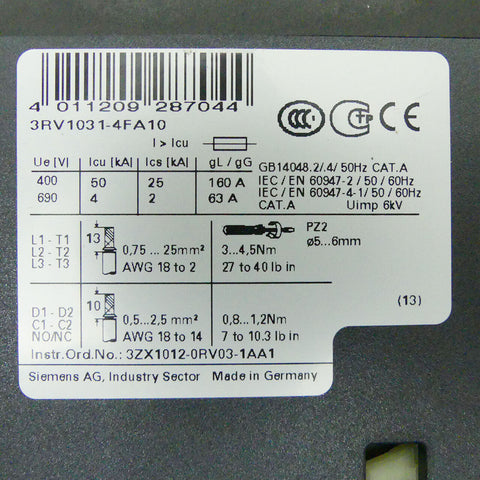 SIEMENS 3RV1031-4FA10