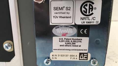 Advanced Energy 3153137-934 A