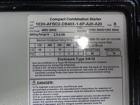 ALLEN BRADLEY 103H-AFBD2-DB40X