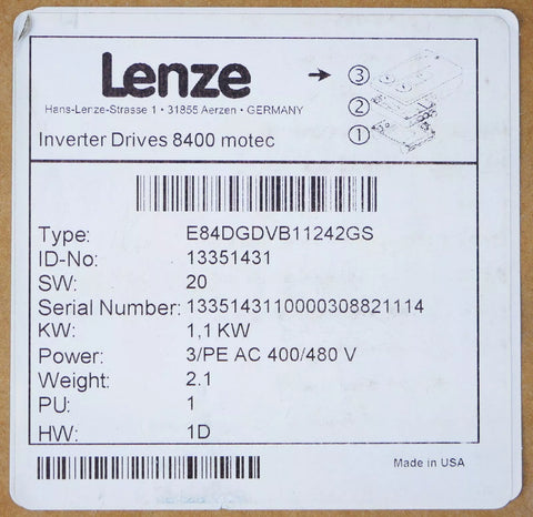 Lenze E84DGDVB11242GS