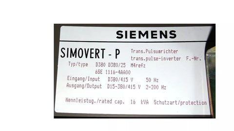 Siemens 6SE1116-4AA00