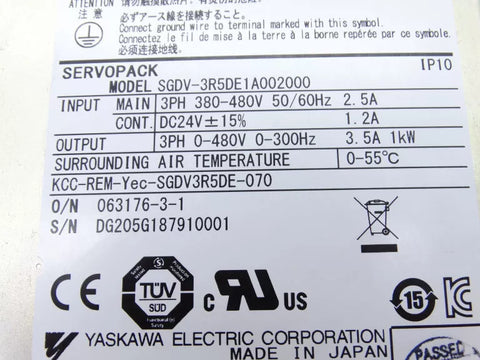 YASKAWA SGDV-3R5DE1A002000