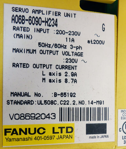 FANUC A06B-6090-H234