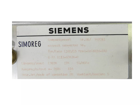 SIEMENS 6RA2113-6DK26-0A