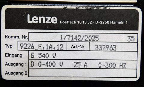 Lenze 9226_E.1A.12