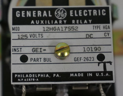 GENERAL ELECTRIC 12HGA17S52