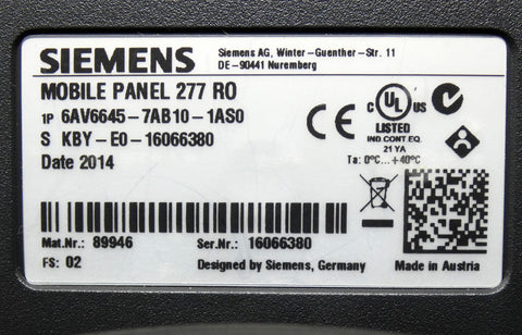 SIEMENS 6AV6645-7AB10-1AS0