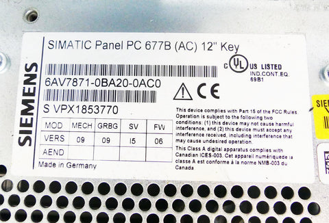 SIEMENS 6AV7871-0BA20-0AC0