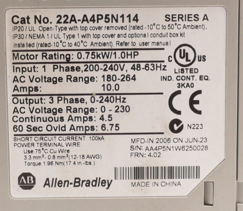 Allen-Bradley 22A-A4P5N114