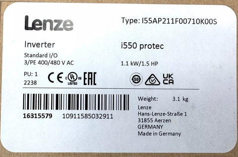 Lenze I55AP211F00710K00S