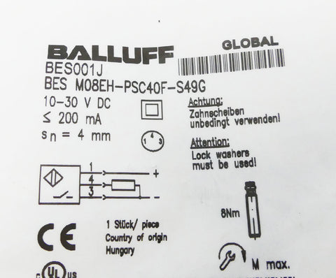 BALLUFF BES M08EH-PSC40F-S49G