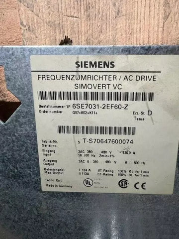 SIEMENS 6SE7031-2EF60-Z