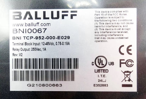 BALLUFF BNI TCP-952-000-E029