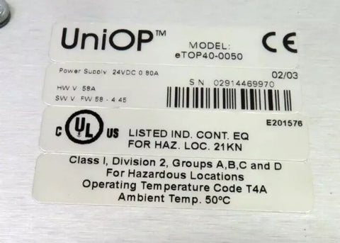 UniOp ETOP40-0050