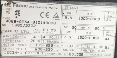 Fanuc A06B-0854-B101#3000