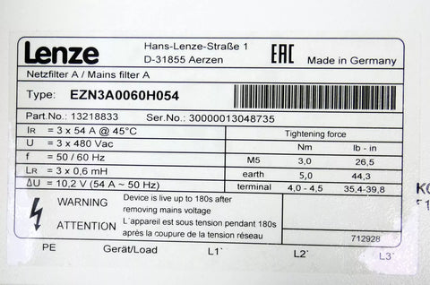 Lenze EZN3A0060H054