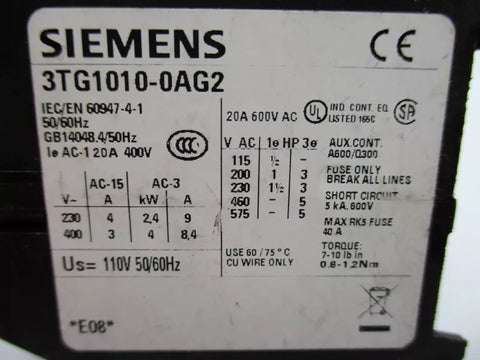 SIEMENS 3TG1010-0AG2