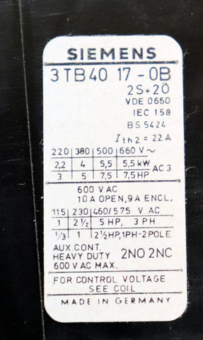 SIEMENS  3TB4017-0BW4