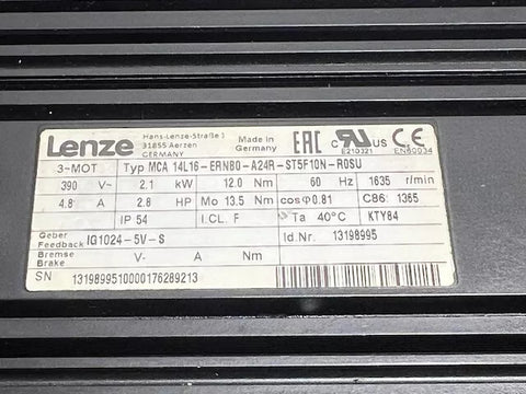 LENZE MCA 14L16-ERNB0-A24R-ST5F10N-R0SU