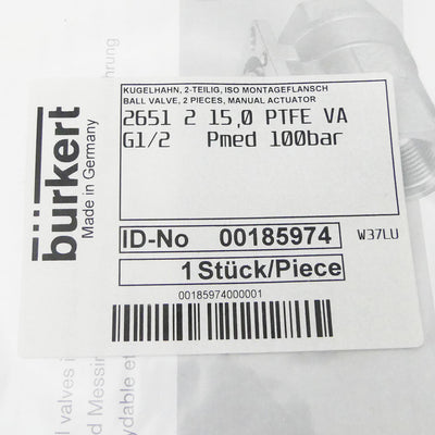 Burkert 2651 2 15.0 PTFE VA