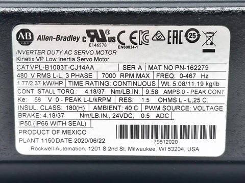 ALLEN BRADLEY VPL-B1003T-CJ14AA