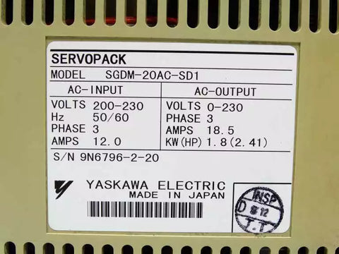 YASKAWA SGDM-20AC-SD1