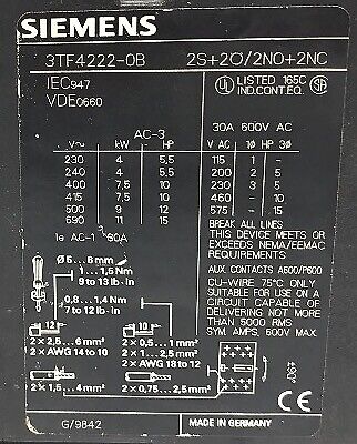 SIEMENS 3TF4222-0B