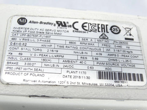 ALLEN BRADLEY VPF-B0753F-PJ14AF